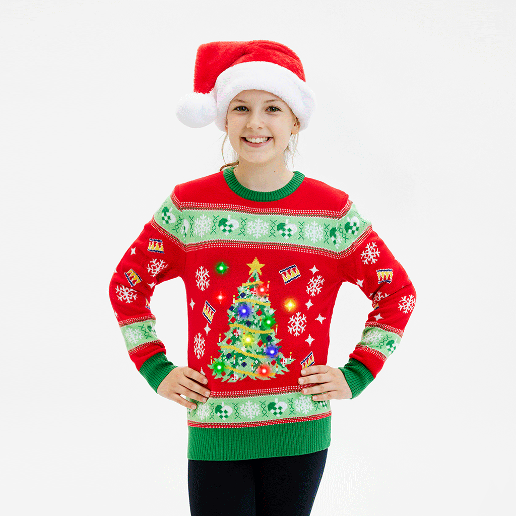 Christmas tree red sweater - child